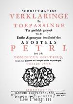 Schriftmatige verklaring van 1 Petrus | D. Goltzius